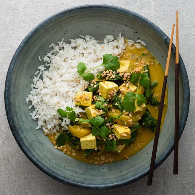 Tofu Mango Curry with Coconut Rice