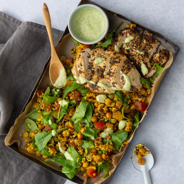 Lemon Herb Chicken with Orange & Almond Salad