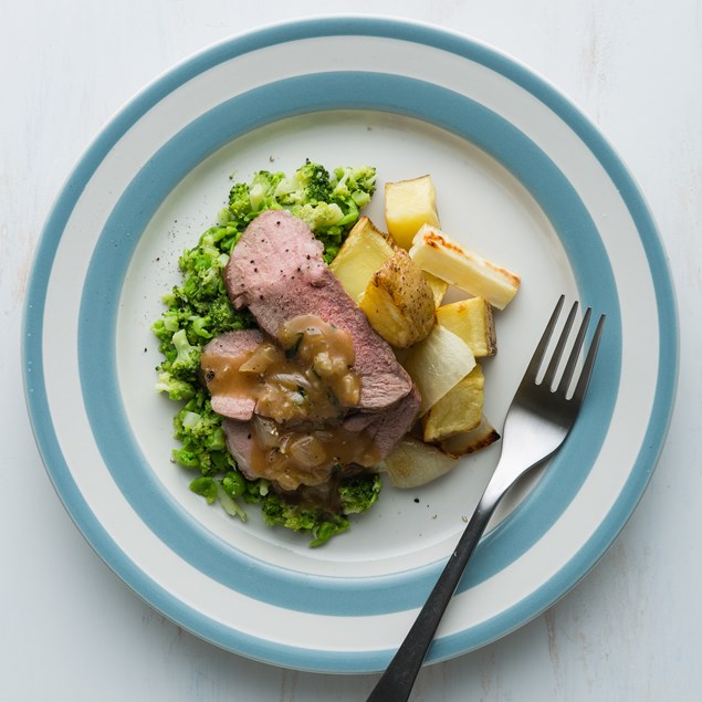 Lamb Roast with Broccoli Smash