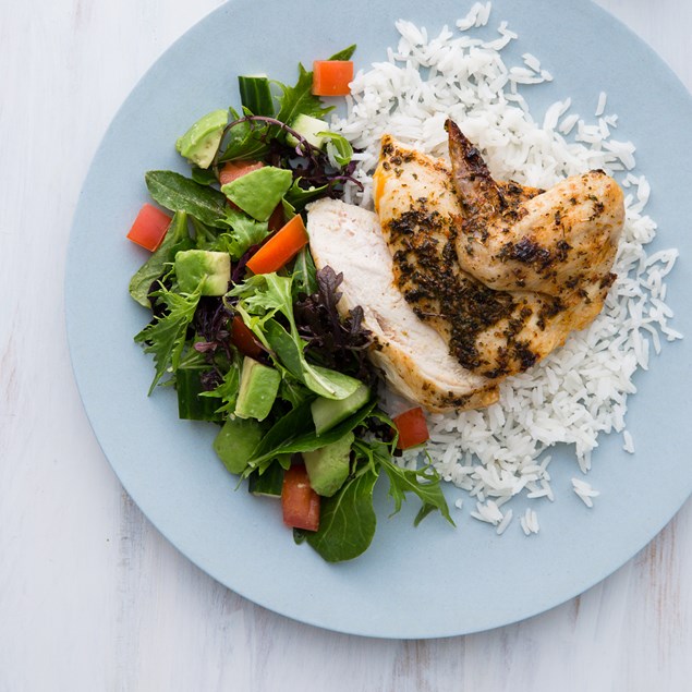 Chimichurri Chicken with Tomato Avocado Salad