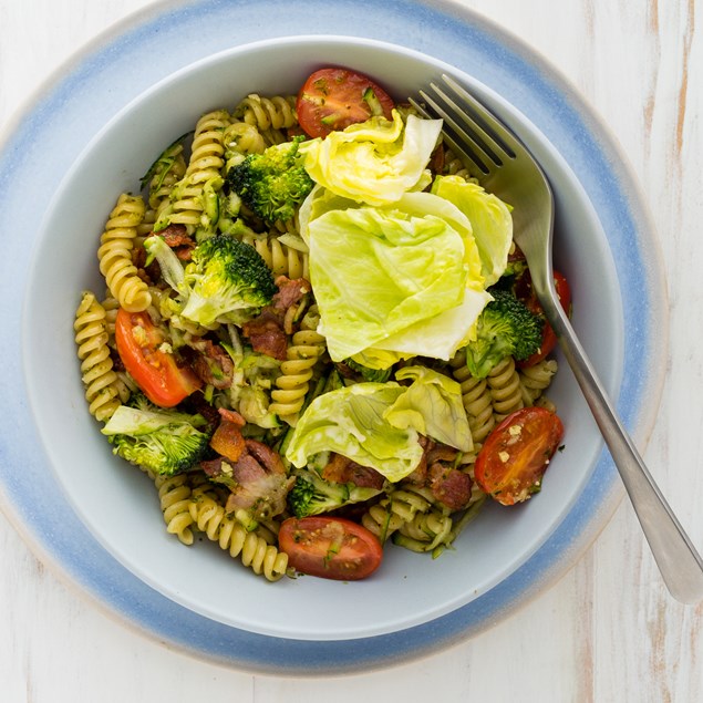 Bacon and Basil Pesto Pasta