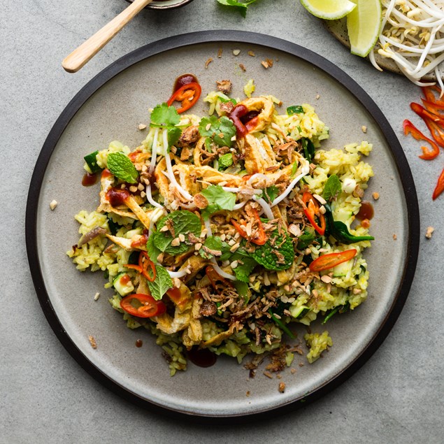 Nasi Goreng with Sesame Egg Ribbons