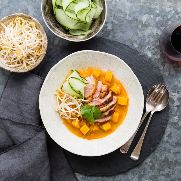 Crispy Skin Duck with Pumpkin and Coconut Curry