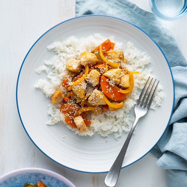 Fish and Stir-Fried Veggies with Asian Lemon Sauce
