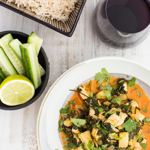 Thai Red Chicken and Pineapple Curry with Jasmine Tea Rice