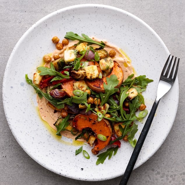 Pumpkin & Spiced Chickpea Salad with Herb Roasted Feta
