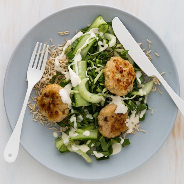 Thai Turkey Patties with Coconut Rice