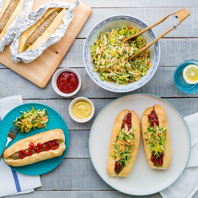 Asian Hot Dog Rolls with Creamy Salad