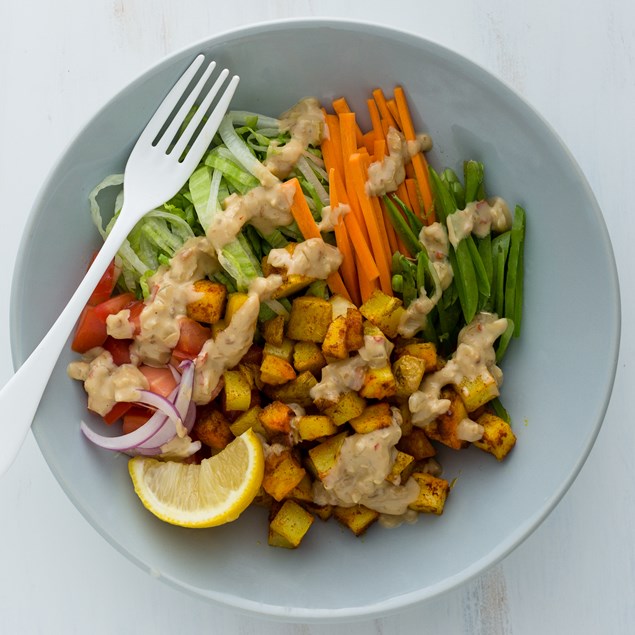 Satay Halloumi Bowl with Crunchy Salad