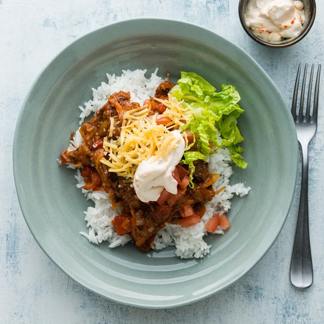 Pulled Beef Burrito Bowls with Sour Cream
