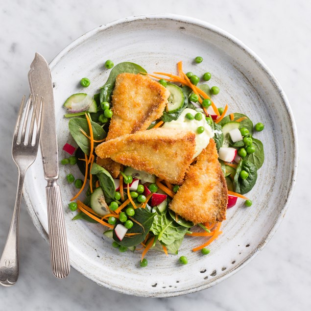 Katsu Fish with Miso Salad and Wasabi Aioli