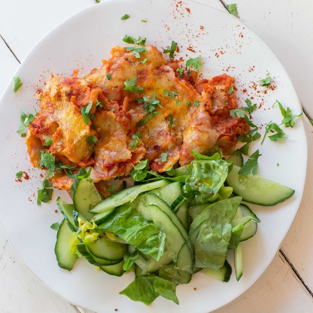 Chipotle Pulled Pork Ravioli and Salad