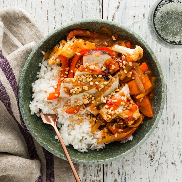 Huli Huli Pork with Rice & Peanuts