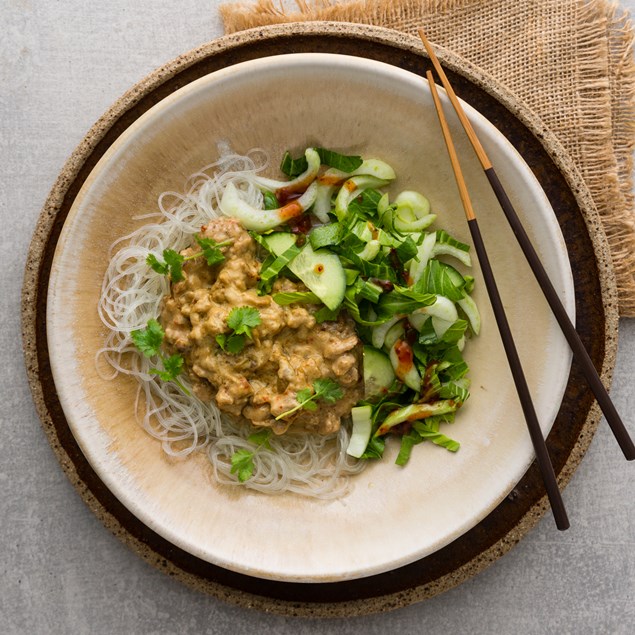 Thai Pork Satay with Vermicelli and Bok Choy Slaw