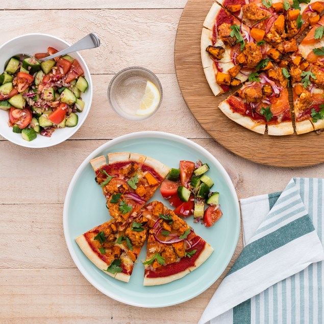 Pumpkin and Cream Cheese Pizzas with Sundried Tomato Pesto