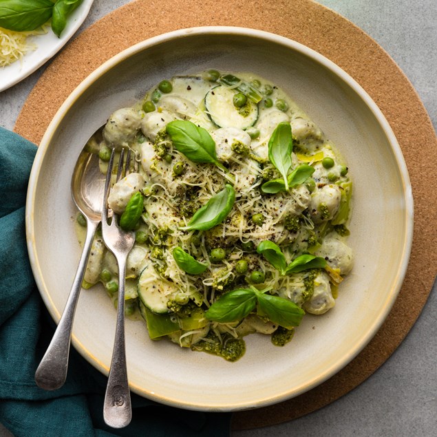 Summer Vegetable Gnocchi with Basil Pesto 