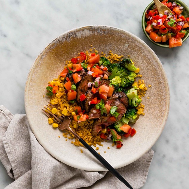 Argentinian Beef with Roasted Capsicum Salsa