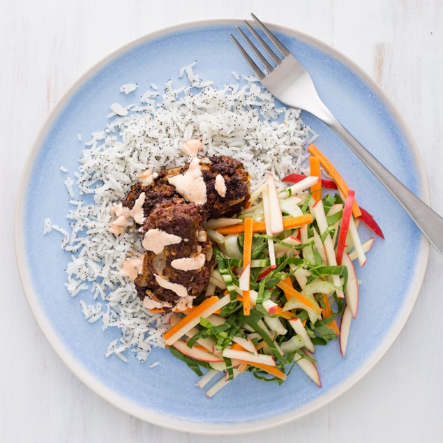 Harissa Lamb Kofta with Lemon Poppy Seed Rice