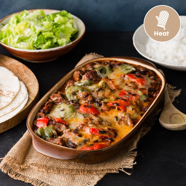 Mexican Braised Beef with Black Beans and Tortillas