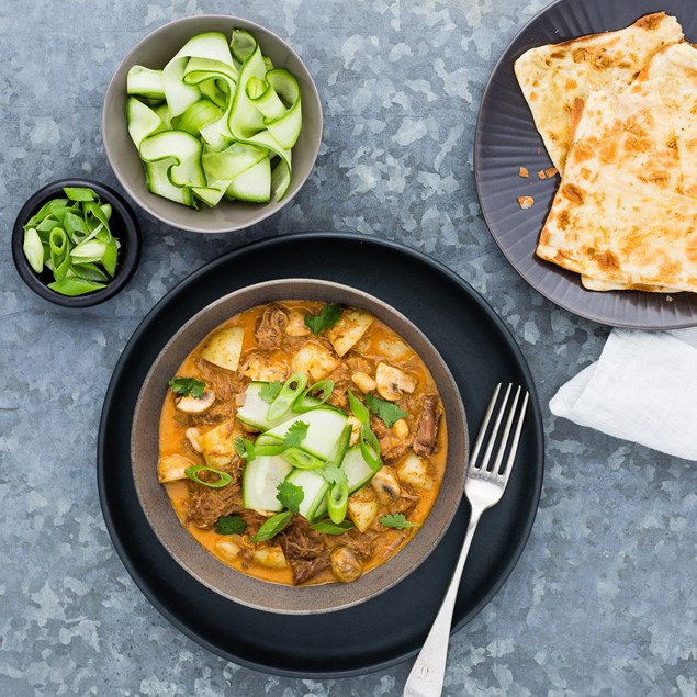 Beef and Potato Massaman Curry with Roti 