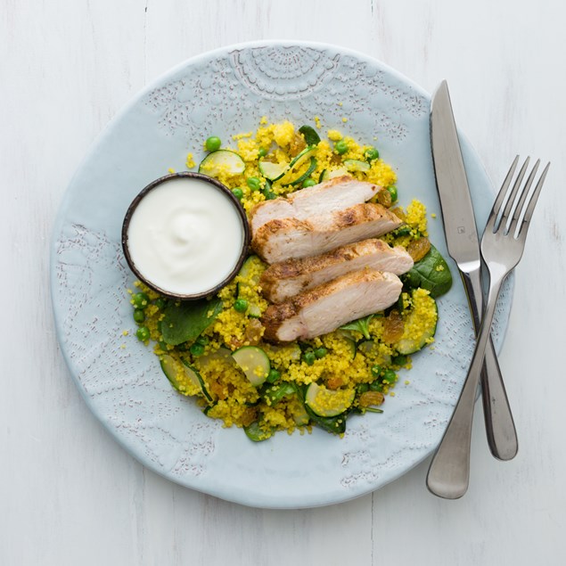 Ras el hanout Chicken with Saffron Couscous