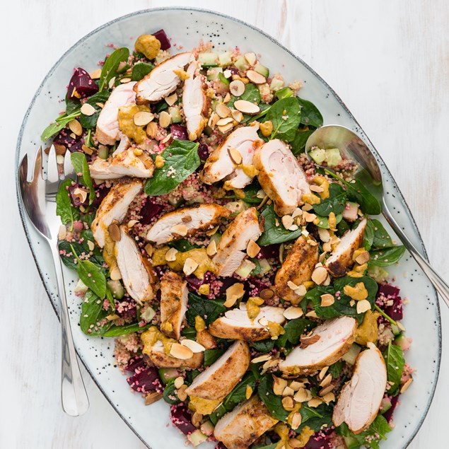 Moroccan Chicken wth Couscous Salad and Chermoula Mayonnaise