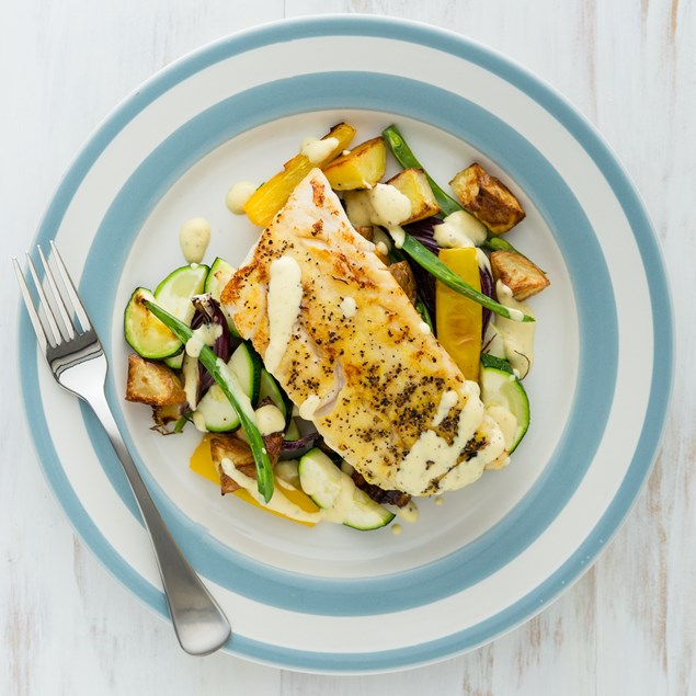 Lemon Pepper Fish with Roast Veggies