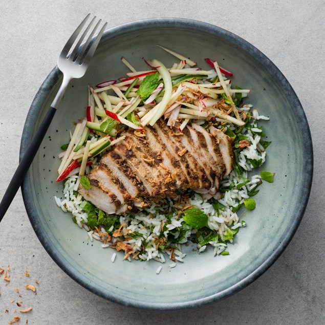 Thai Pork and Apple Salad with Jasmine Rice