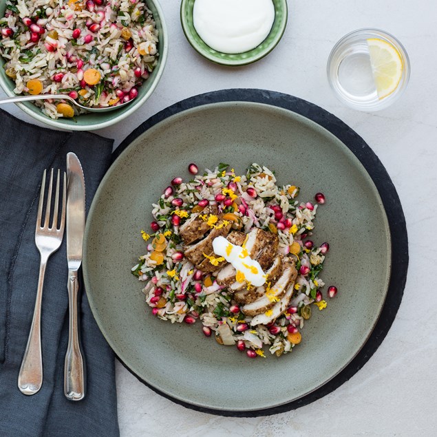 Za’atar Chicken Thighs with Jewelled Rice