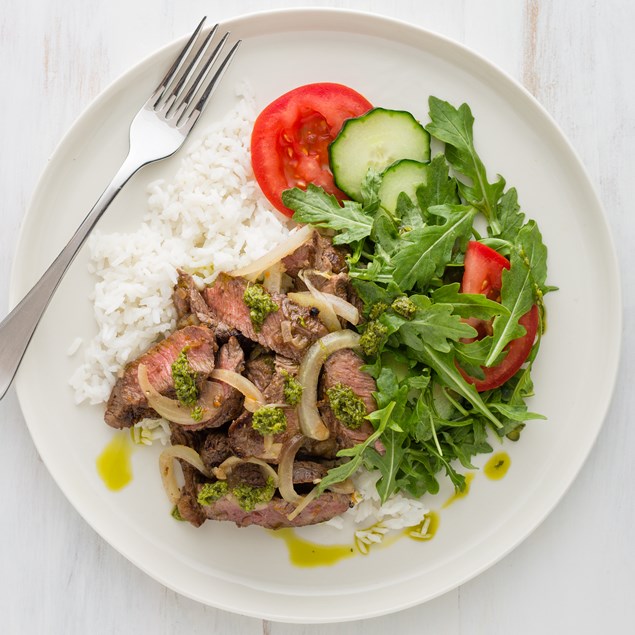 Churrasco Beef with Chimichurri and Jasmine Rice