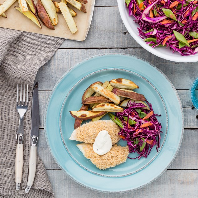 Fish N' Chips with Tartare Sauce and Slaw