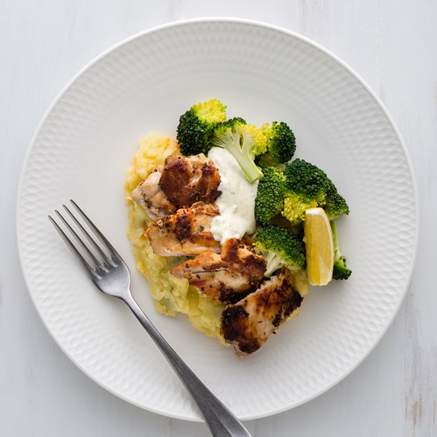 Lemon Chicken with Mash and Caper Crème