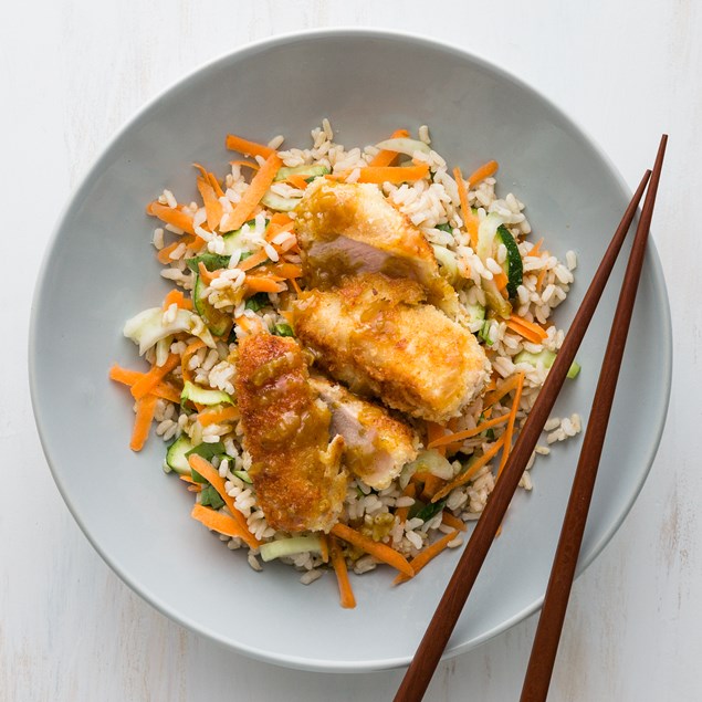 Pork Katsu with Veggie Brown Rice