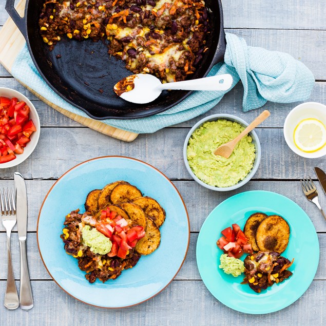 Beef Nachos with Mexican Spiced Potato Scoops