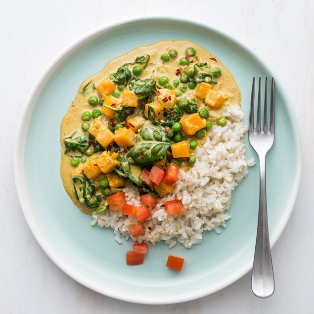 Thai Yellow Veggie Curry with Rice 