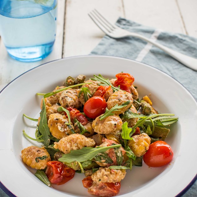 Pumpkin Gnocchi with Asparagus, Goat’s Cheese and Thyme Butter