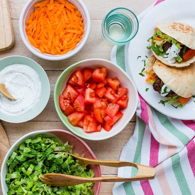 Lamb Kofta Pita Pockets with Sumac Yoghurt