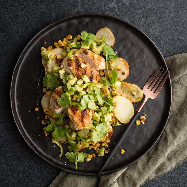 Peruvian Chicken with Sweetcorn & Cucumber Ceviche