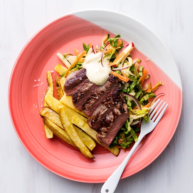 Beef Sirloin Steak with Chicken Salt Chips