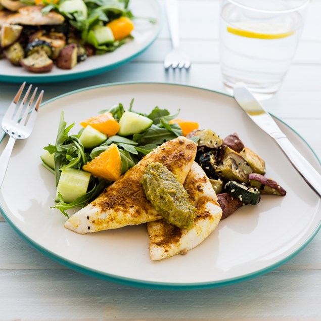 African-Spiced Fish with Chermoula Mayonnaise