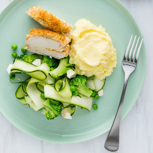 Apricot and Feta-stuffed Chicken Breasts with Mashed Potatoes