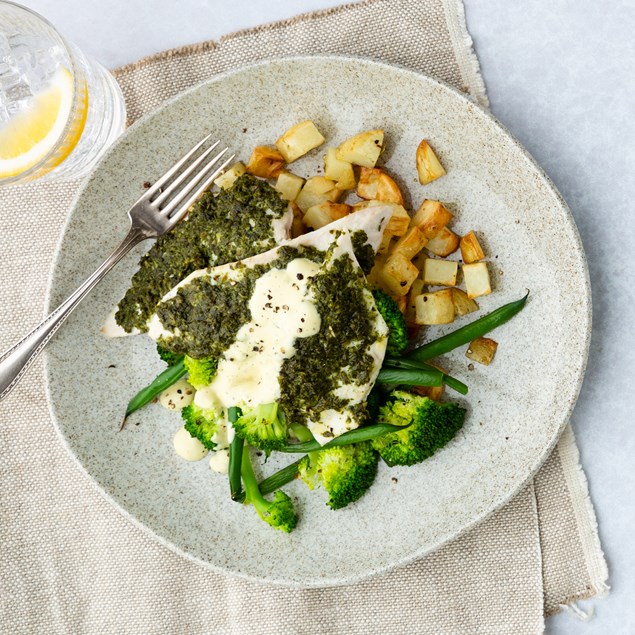 Caper Gremolata Fish with Hollandaise Potatoes