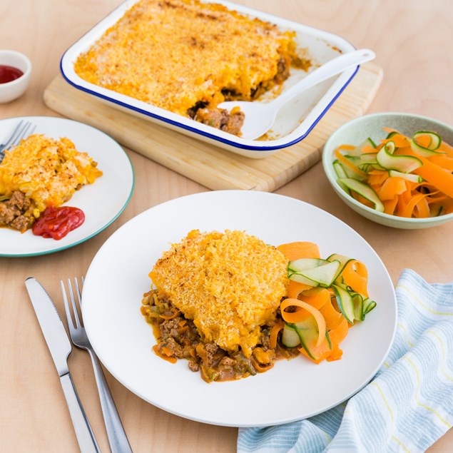 Beef Cottage Pie with Kumara and Cauliflower Mash