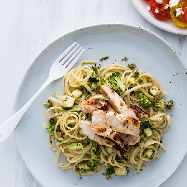 Chicken and Basil Pesto Linguine