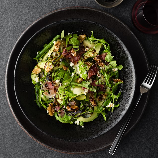 Pesto Dressed Potato Salad with Ricotta Salata and Prosciutto