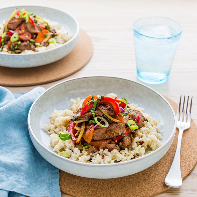 Mongolian Lamb Stir-Fry with Brown Rice