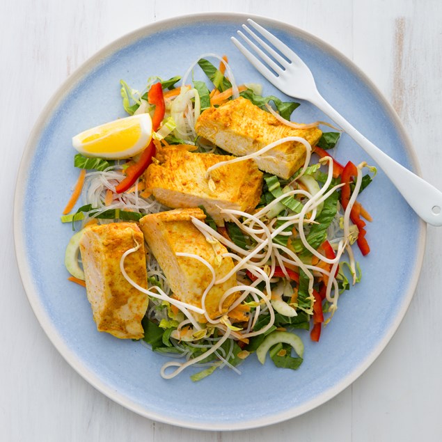 Charred Yellow Chicken with Coconut Vermicelli Salad