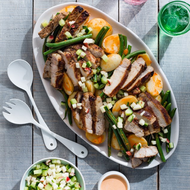 Spanish Pork Steak with Romesco Baby Potatoes