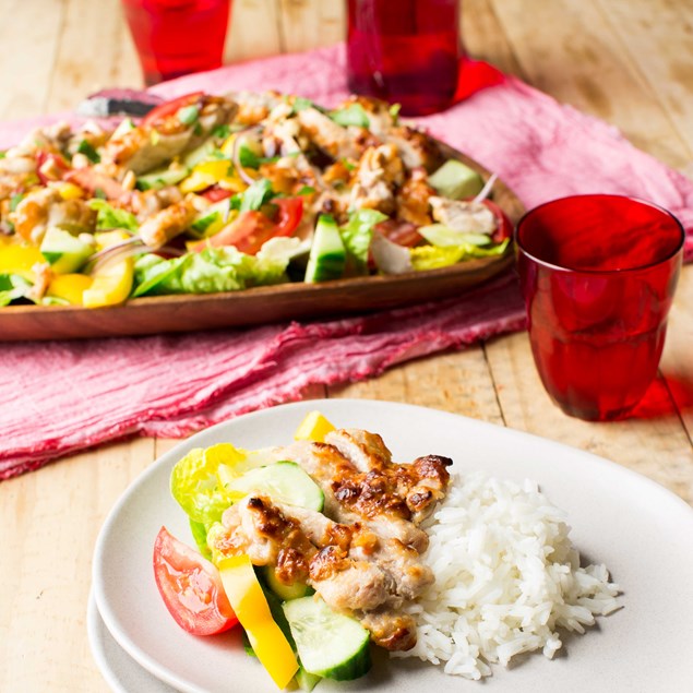 Thai Satay Chicken Salad with Jasmine Rice