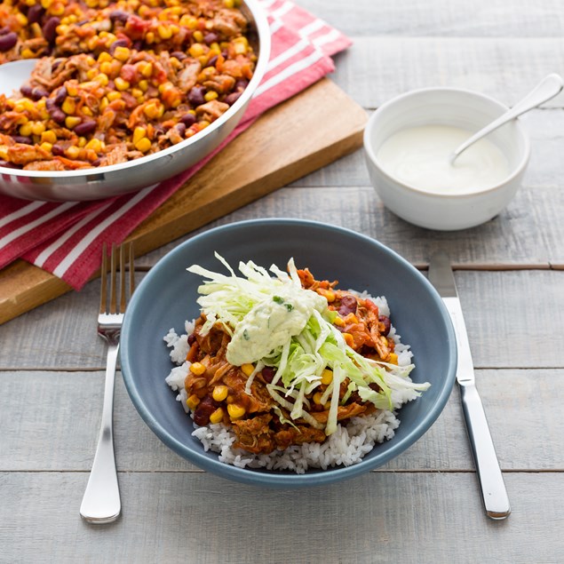 Mexi Chicken with Rice and Guacamole